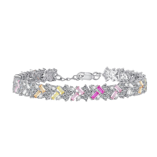 [Spark Jewelry]Dazzling Unique Multi Shape Daily Bracelet