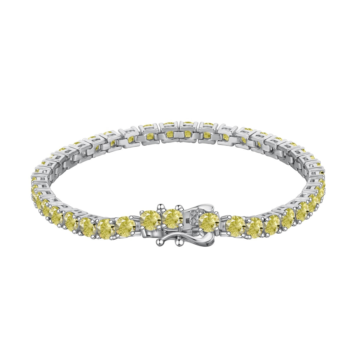[Radiant Jewelry]Ornate Dazzling Round Cut Tennis Bracelet