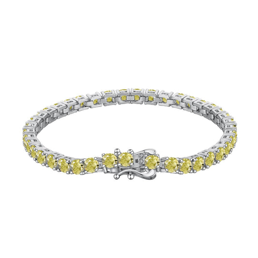 [Spark Jewelry]Ornate Dazzling Round Cut Tennis Bracelet