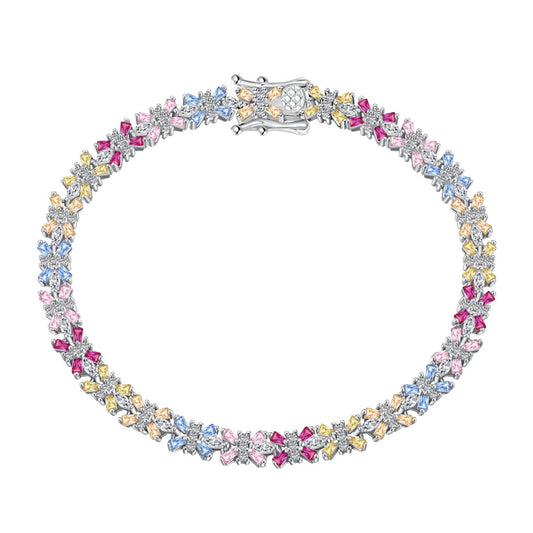[Spark Jewelry]Radiant Colorful Emerald Cut Party Bracelet