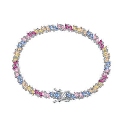 [Radiant Jewelry]Ornate Sparkling Multi Cut Party Bracelet