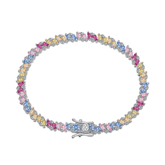 [Spark Jewelry]Ornate Sparkling Multi Cut Party Bracelet