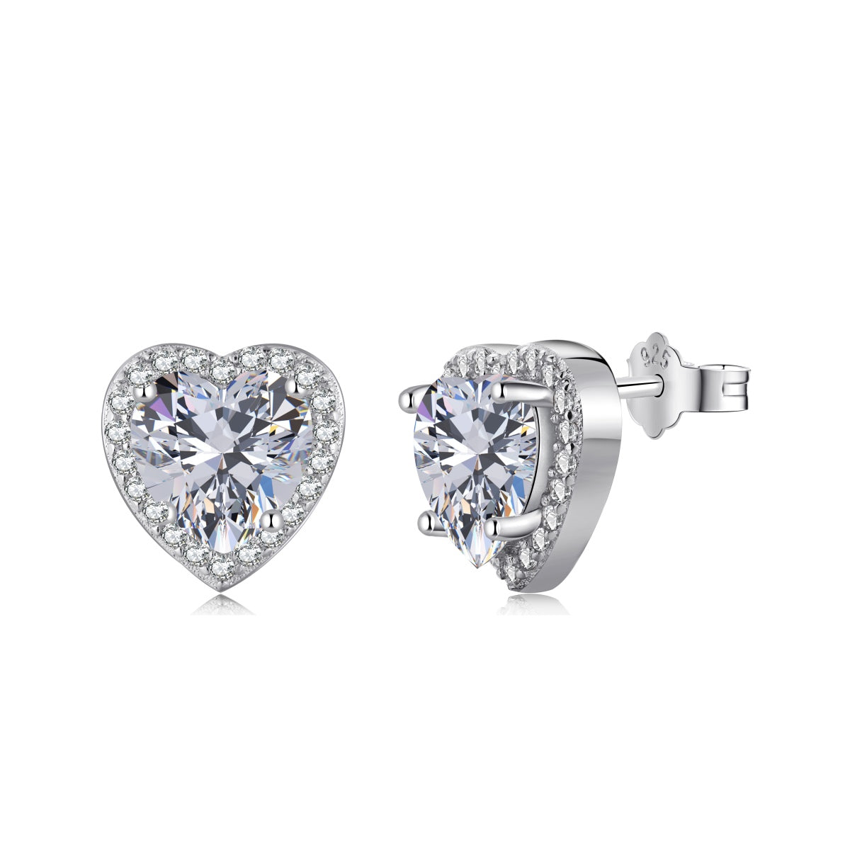 [Radiant Jewelry]Sparkling Heart Shape Lover Earrings