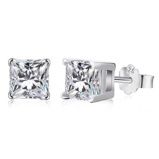 [Spark Jewelry]1.0 Carat Radiant Princess Cut Wedding Earrings