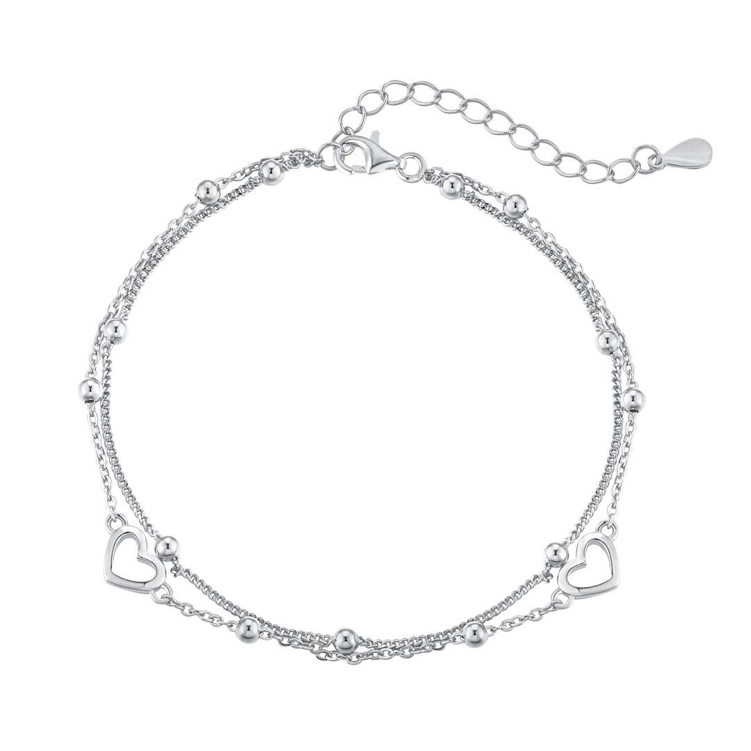 [Radiant Jewelry]Dainty Double Layer Love Heart Bracelet