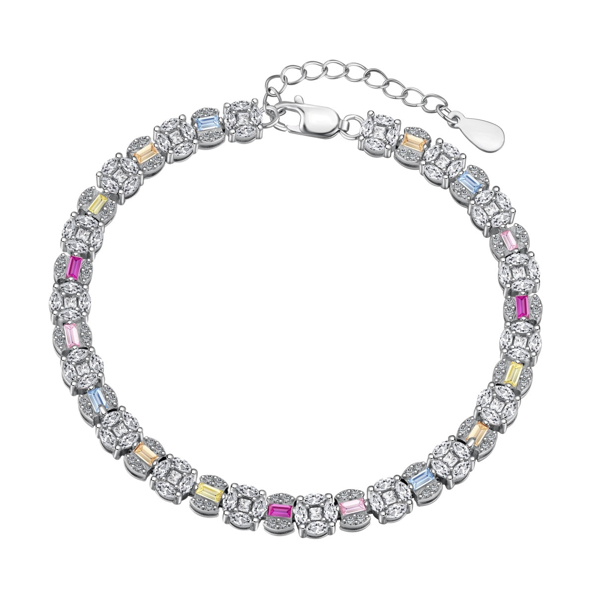 [Radiant Jewelry]Dazzling Radiant Multi Cut Daily Bracelet