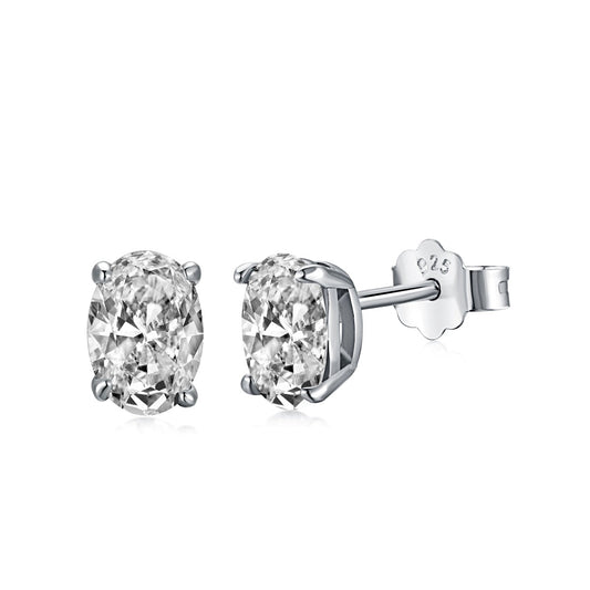 [Spark Jewelry]Oval Classic Dignified Elegant Earrings
