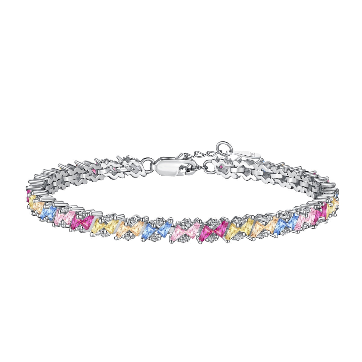 [Radiant Jewelry]Ornate Sparkling Multi Cut Party Bracelet