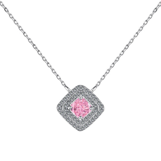 [Spark Jewelry]Sparkling Asscher Cut Necklace