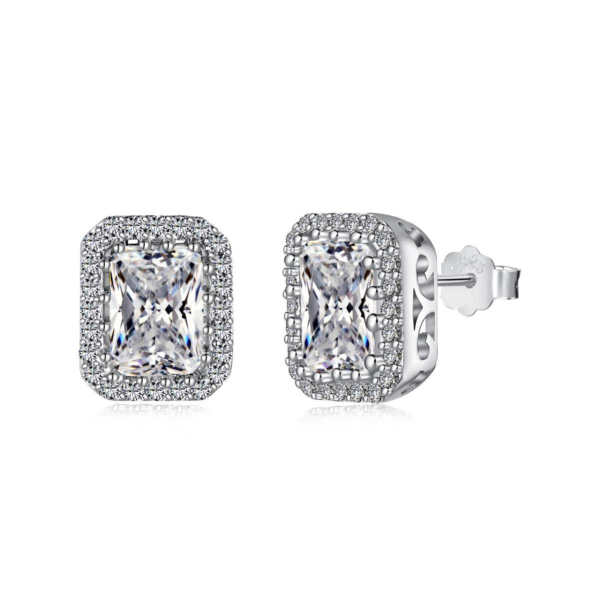 [Radiant Jewelry]1.0 Carat Luxurious Dainty Emerald Cut Daily Earrings
