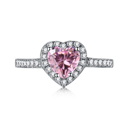 [Radiant Jewelry]Eternity Splashy Romantic Heart Shape Lover Ring