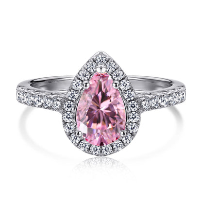 [Radiant Jewelry]1.0 Carat Luxurious Resplendent Water Drop Shape Wedding Ring