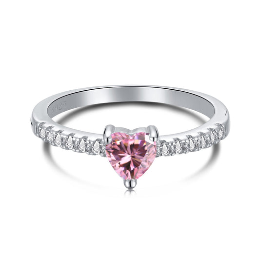 [Spark Jewelry]0.5 Carat CaratEternity Charming Heart Shape Lover Ring
