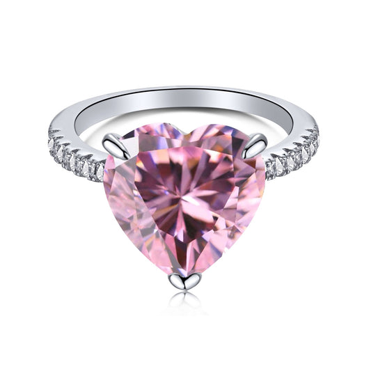 [Spark Jewelry]6.0 Carat Luxurious Sparkling Romantic Heart Cut Lover Ring