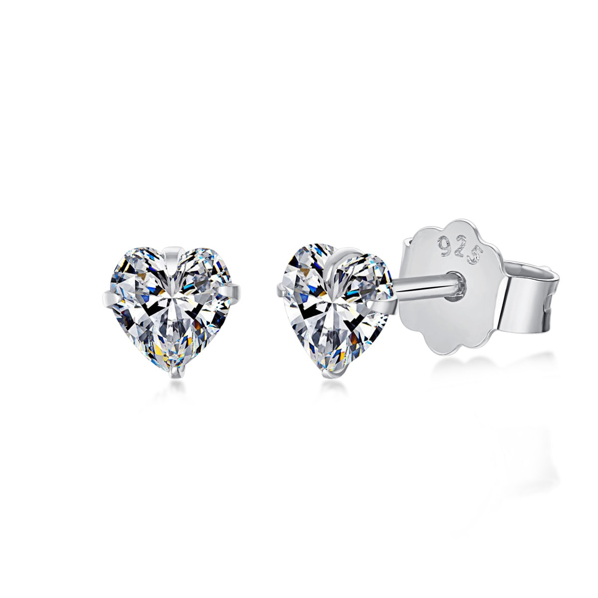 [Radiant Jewelry]Sparkling Heart Shaped Simple Earrings