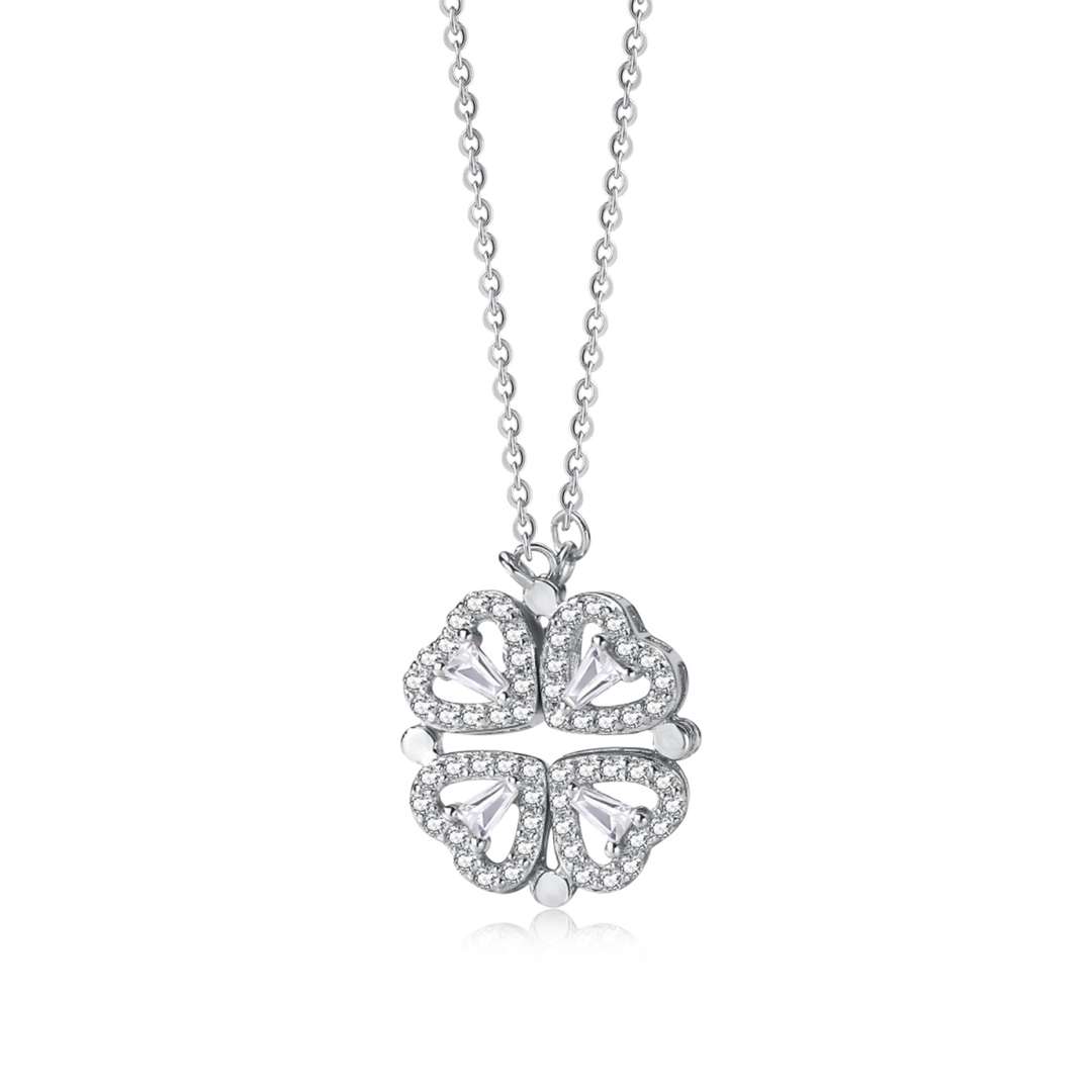 [Radiant Jewelry]Ornate Heart Cut Flower Shape Necklace