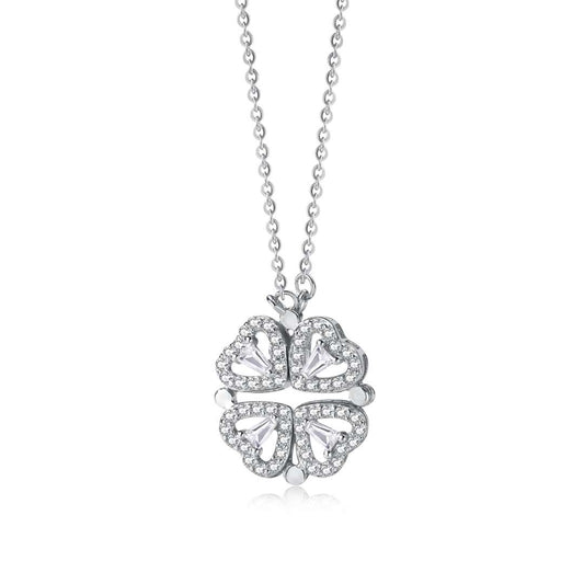 [Spark Jewelry]Ornate Heart Cut Flower Shape Necklace