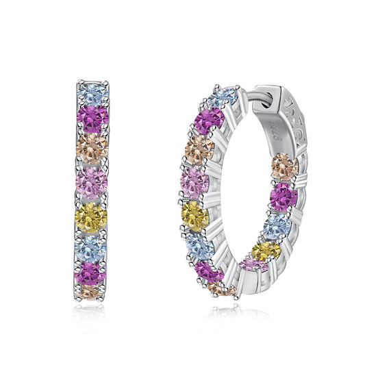 [Spark Jewelry]Unique Round Cut Daily Earrings