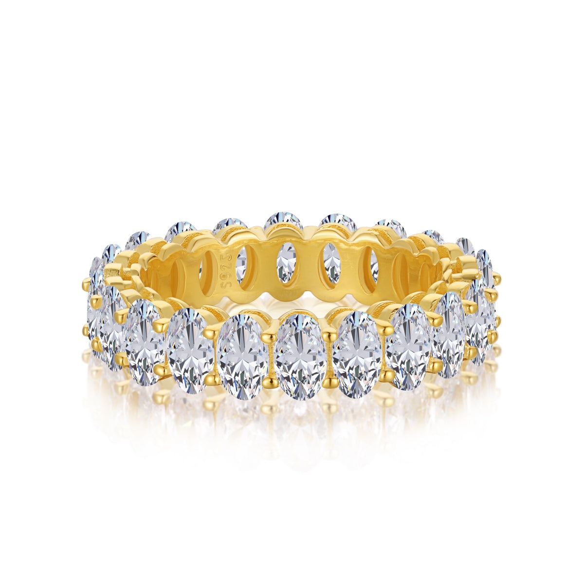 [Radiant Jewelry]Ornate Oval Cut Tennis Ring