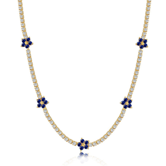 [Spark Jewelry]Luxurious Colorful Flower Tennis Necklace