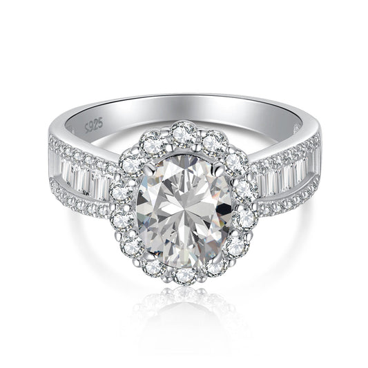 [Spark Jewelry]1.5 Carat Dazzling Charming Oval Cut Banquet Ring