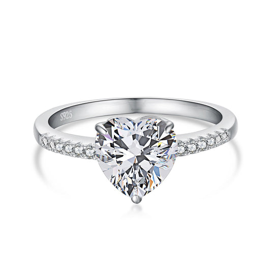 [Spark Jewelry]2.0 Carat Dazzling Lustrous Heart Cut Lover Ring