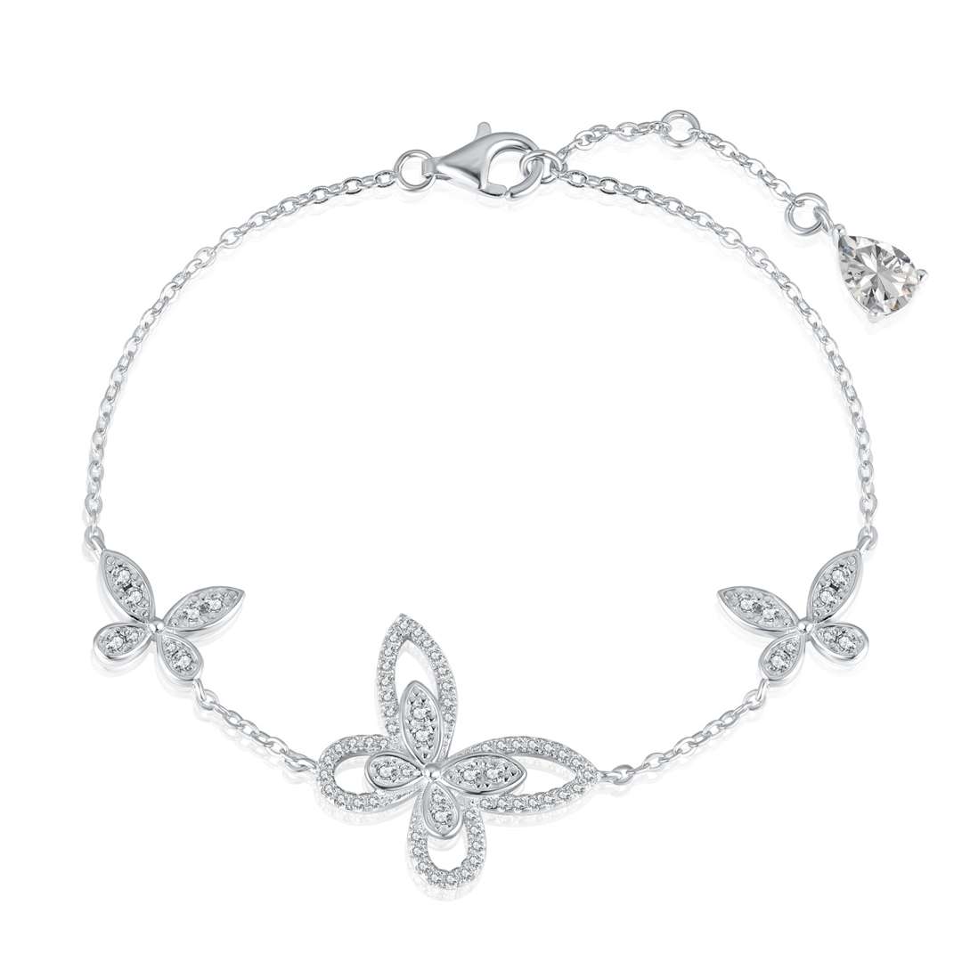 [Radiant Jewelry]Delicate Butterfly Pendant Bracelet