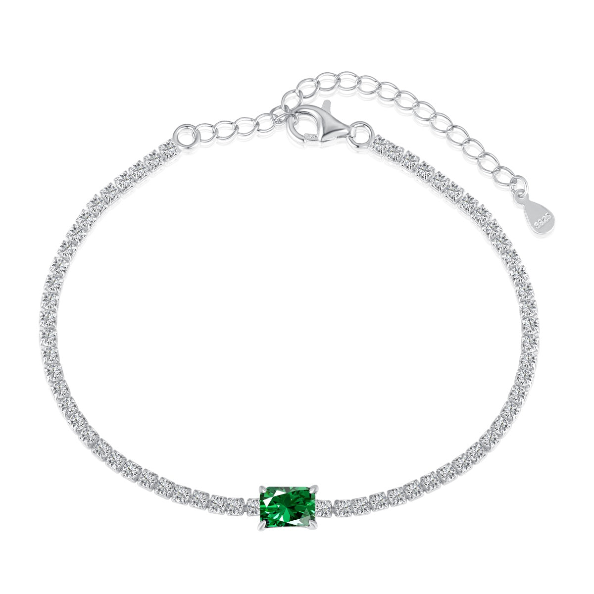 [Radiant Jewelry]1.0 Carat Unique Emerald Cut Banquet Bracelet