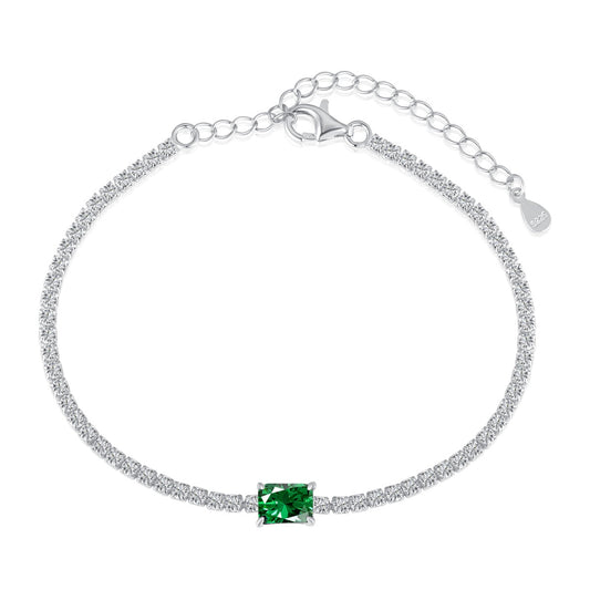[Spark Jewelry]1.0 Carat Unique Emerald Cut Banquet Bracelet