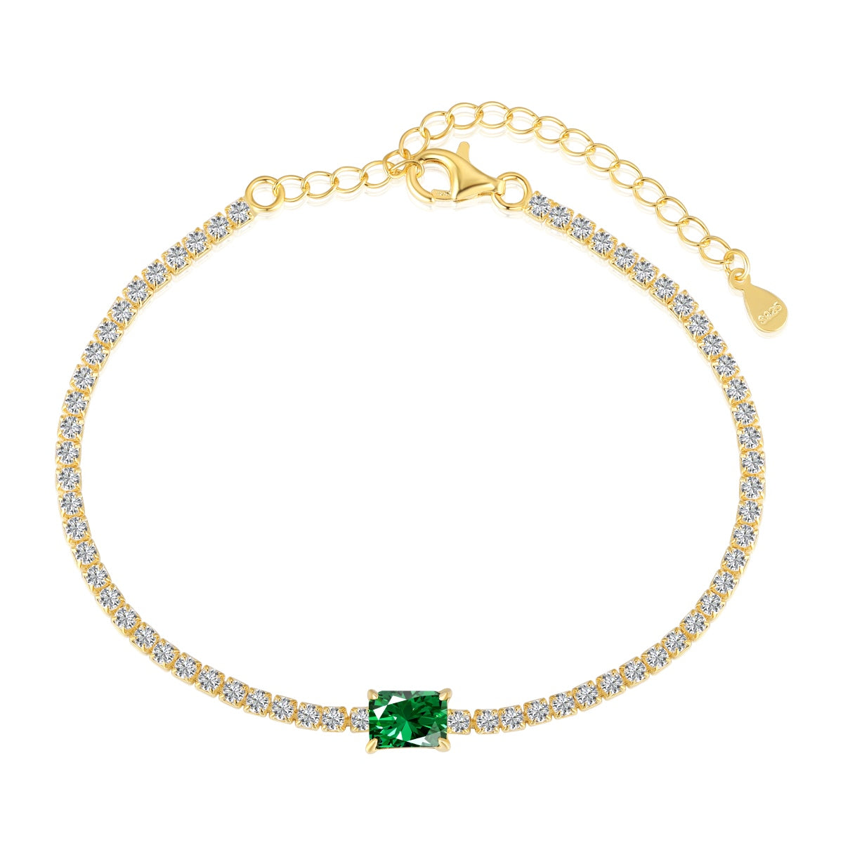 [Radiant Jewelry]1.0 Carat Unique Emerald Cut Banquet Bracelet