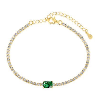 [Radiant Jewelry]1.0 Carat Unique Emerald Cut Banquet Bracelet