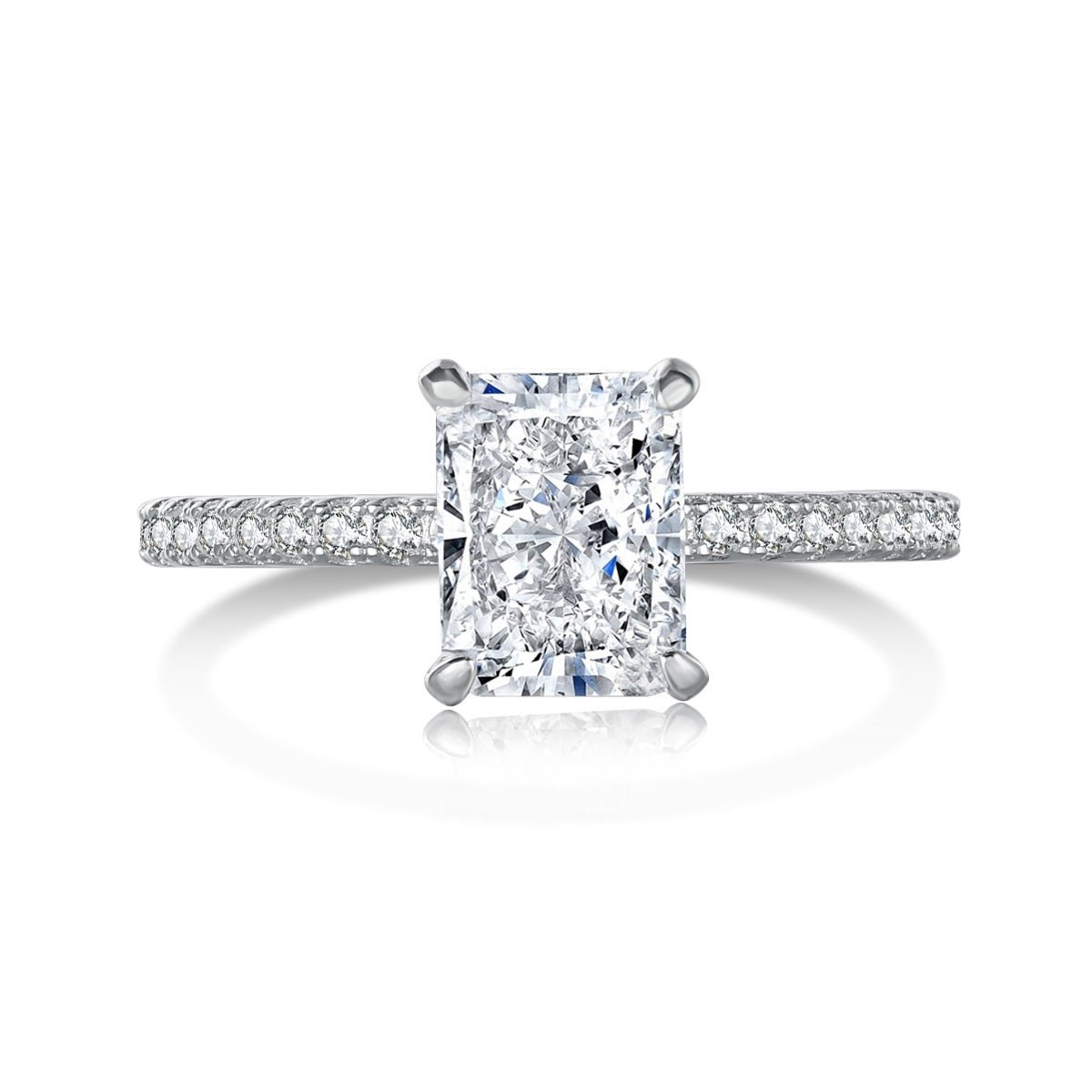 [Radiant Jewelry]2.0 Carat Dazzling Sparkling Radiant Cut Party Ring