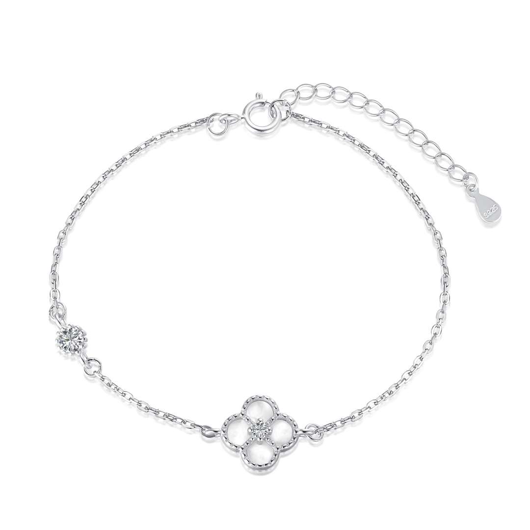 [Radiant Jewelry]Delicate Four Leaf Clover Bracelet