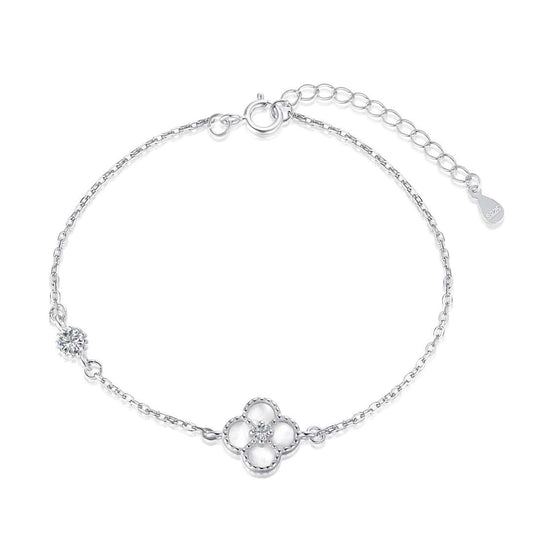 [Spark Jewelry]Delicate Four Leaf Clover Bracelet