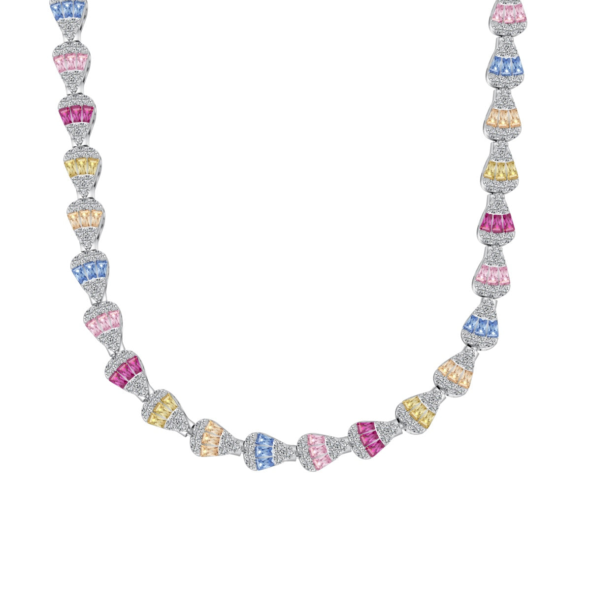 [Radiant Jewelry]Radiant Colorful Rainbow Necklace