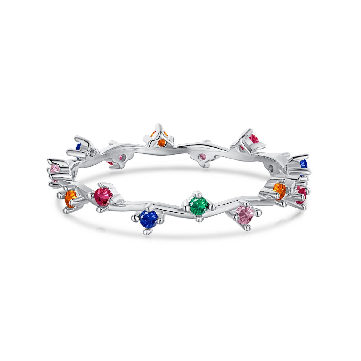 [Radiant Jewelry]Radiant Colorful Round Cut Daily Ring