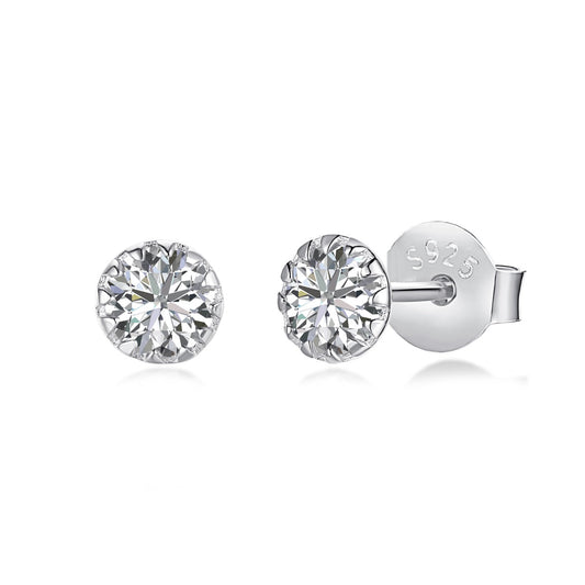 [Spark Jewelry]Sparkling Colorful Round Shape Earrings