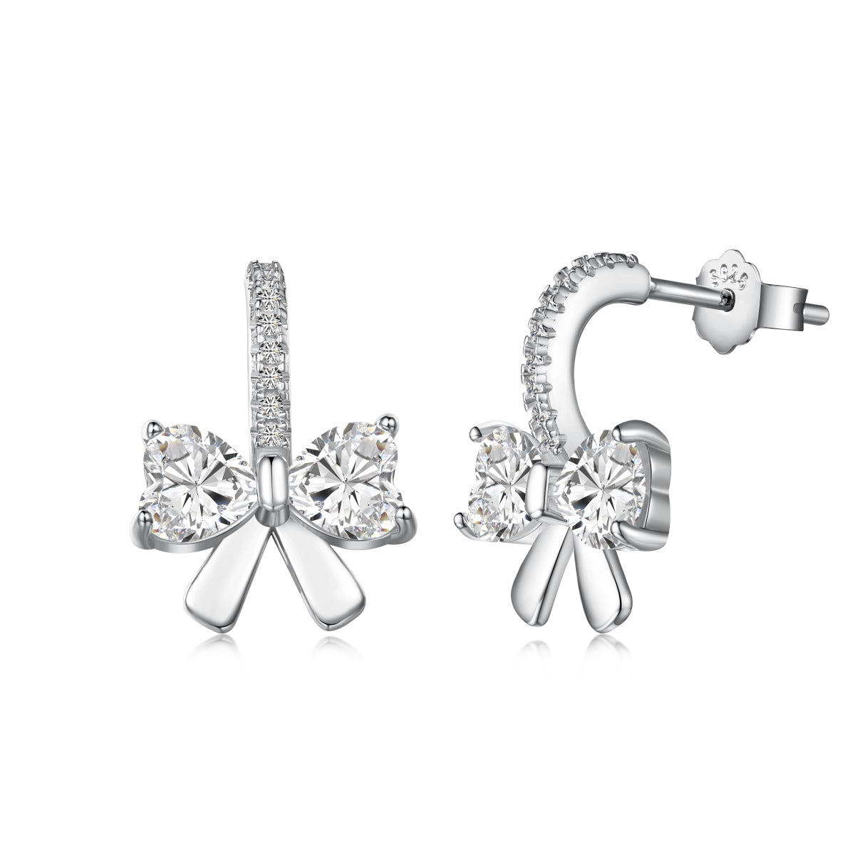 [Radiant Jewelry]Exquisite Earrings With Heart-Shaped Bow Design