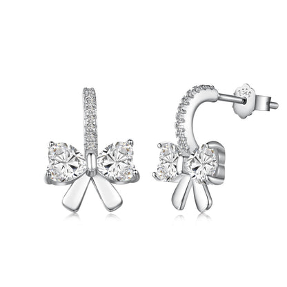 [Radiant Jewelry]Exquisite Earrings With Heart-Shaped Bow Design