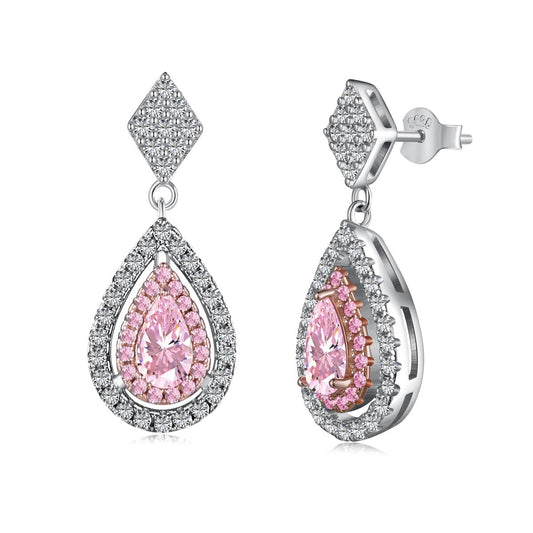 [Spark Jewelry]Ornate Delicate Water Drop Shape Banquet Earrings