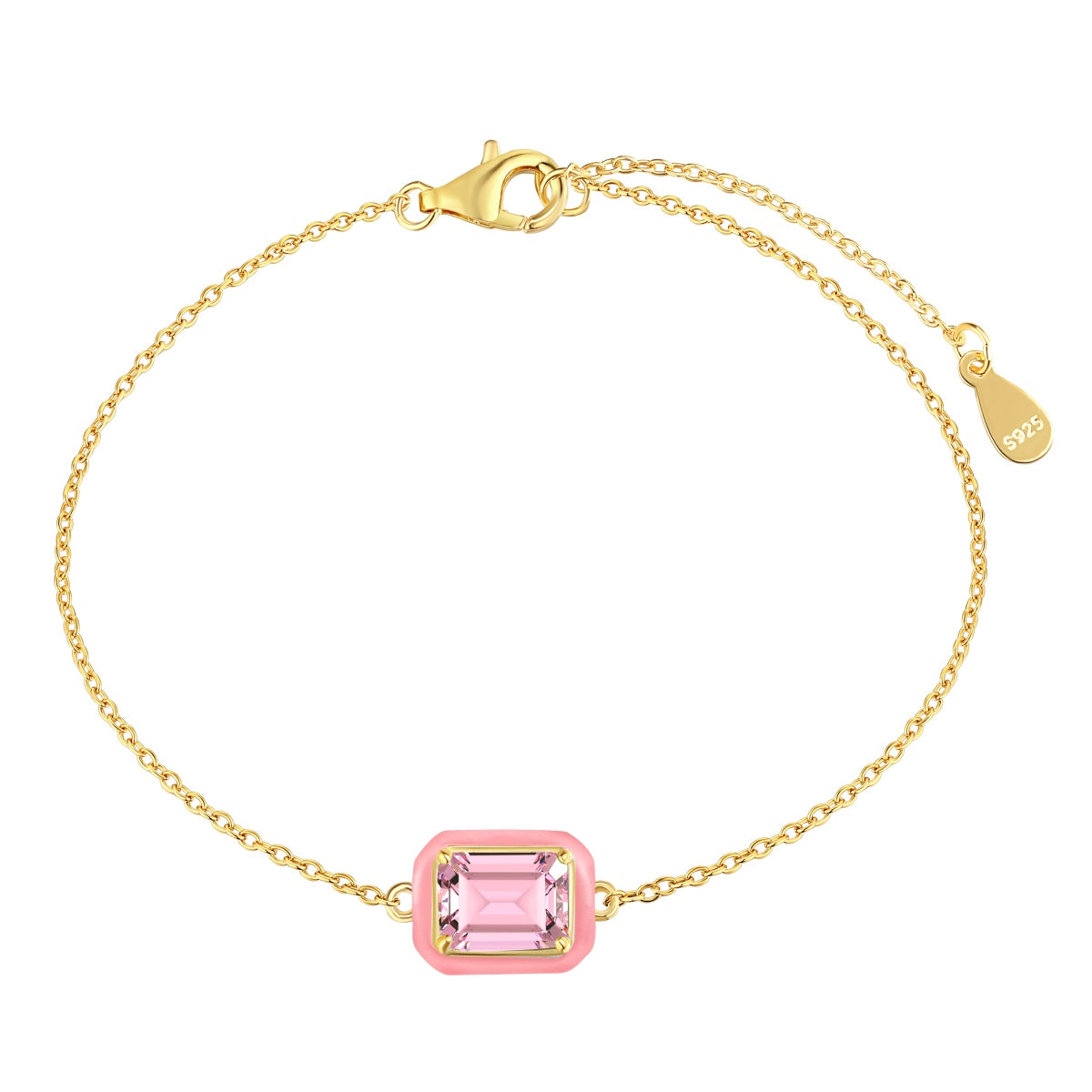 [Radiant Jewelry]2.0 Carat Sparkling Colorful Emerald Cut Daily Bracelet