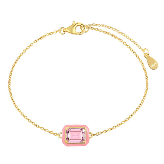 [Spark Jewelry]2.0 Carat Sparkling Colorful Emerald Cut Daily Bracelet