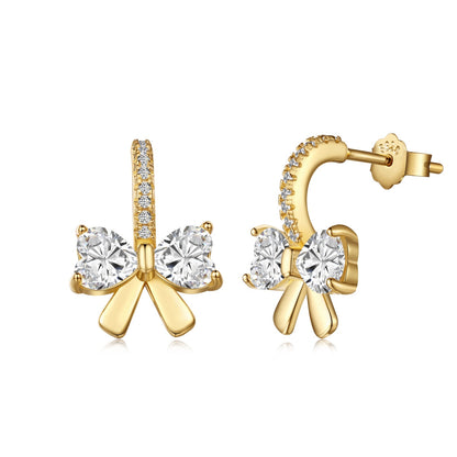 [Radiant Jewelry]Exquisite Earrings With Heart-Shaped Bow Design
