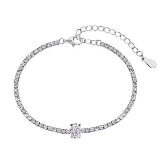 [Spark Jewelry]0.75 Carat Exquisite Oval Cut Daily Bracelet