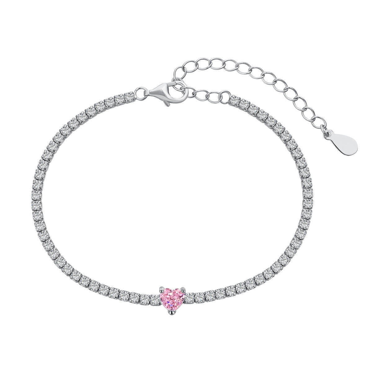 [Radiant Jewelry]0.5 Carat Elegant Romantic Heart Shape Lover Bracelet