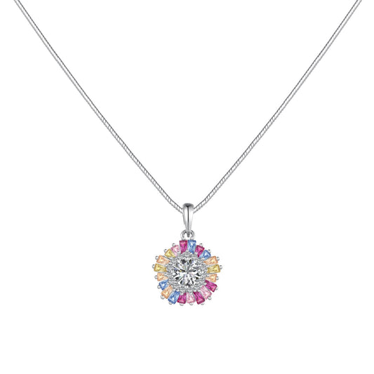 [Spark Jewelry]Charming Flower Colorful Necklace