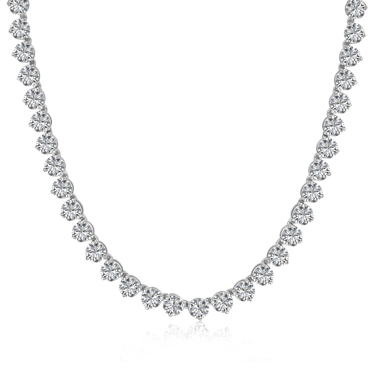[Radiant Jewelry]Ornate Heart Cut Tennis Necklace