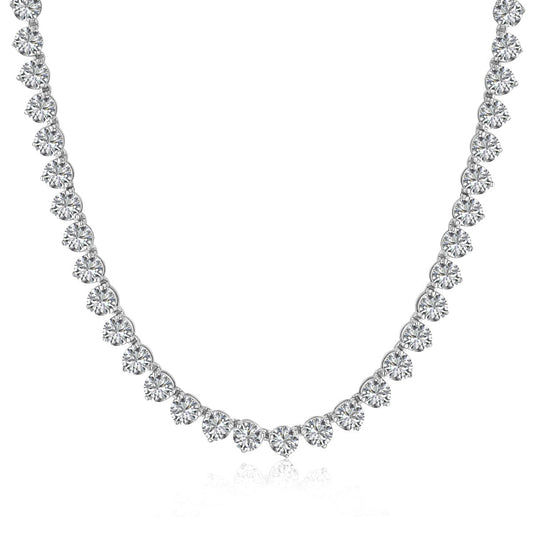 [Spark Jewelry]Ornate Heart Cut Tennis Necklace