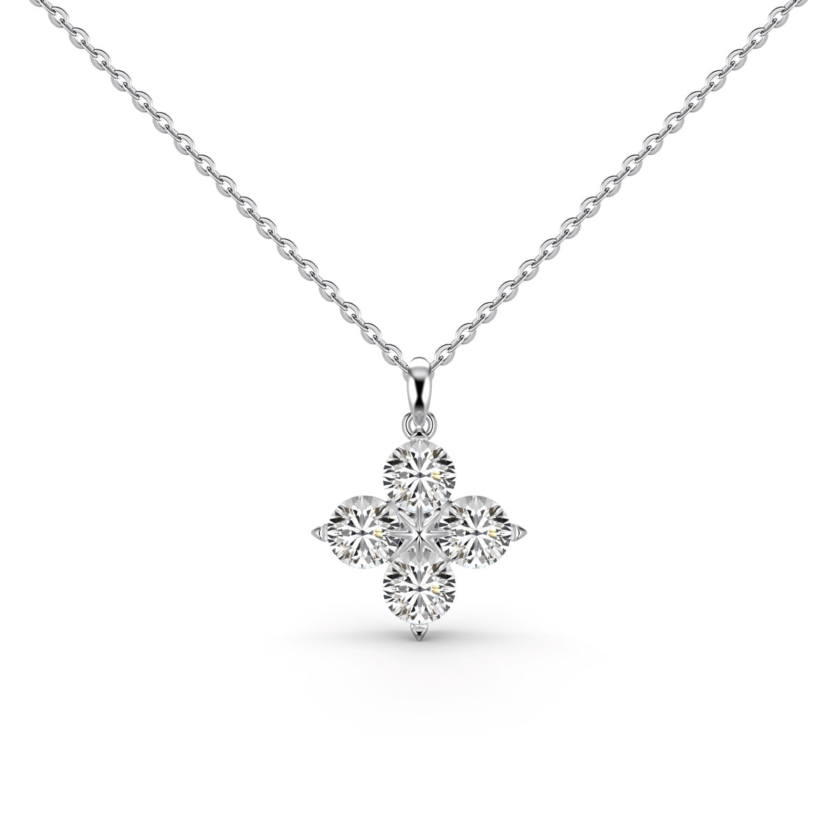 [Radiant Jewelry]Four-Leaf Clover And Eight-Pointed Star Necklace