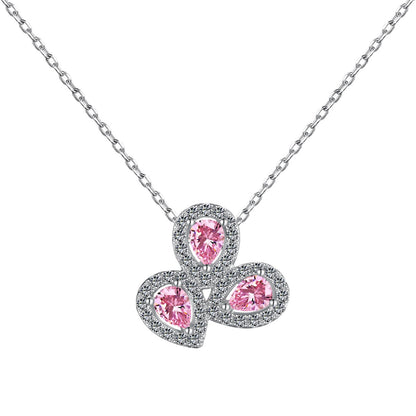 [Radiant Jewelry]Elegant Flower Shape Pear Cut Necklace